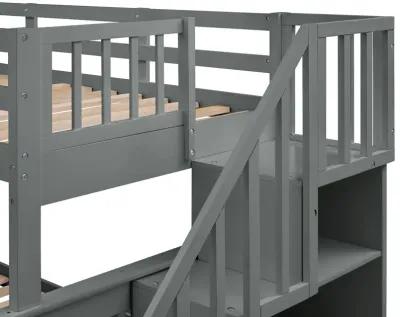 Merax Bunk Bed with Trundle and Guard Rail