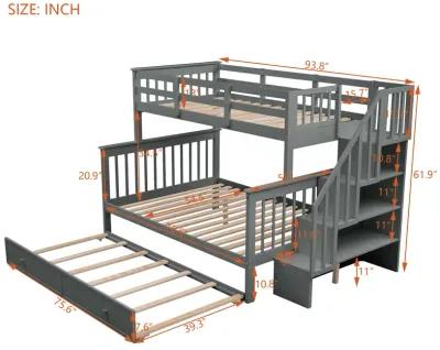 Merax Bunk Bed with Trundle and Guard Rail