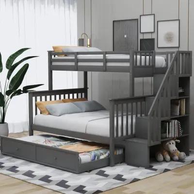 Merax Bunk Bed with Trundle and Guard Rail