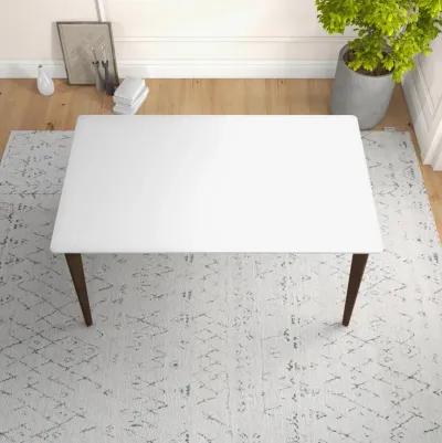 Ashcroft Furniture Co Lindsey Mid-Century Modern Solid Wood White Top Dining Table