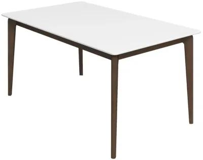 Ashcroft Furniture Co Lindsey Mid-Century Modern Solid Wood White Top Dining Table