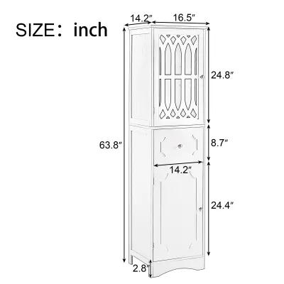 Merax  Freestanding Linen Cabinet Bathroom Storage Cabinet