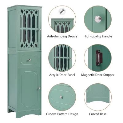 Merax  Freestanding Linen Cabinet Bathroom Storage Cabinet