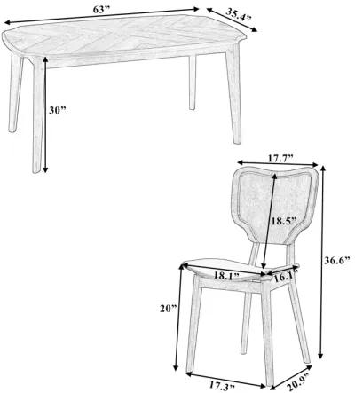 Merax Dining Table with 6 Dining Chairs Dining Set