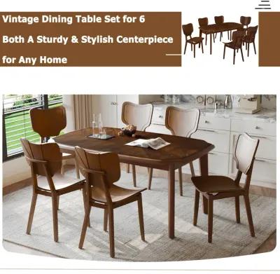 Merax Dining Table with 6 Dining Chairs Dining Set