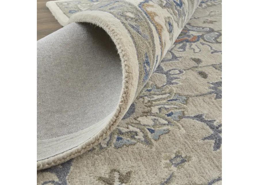 Rylan 8640F Taupe/Ivory/Blue 8' x 10' Rug