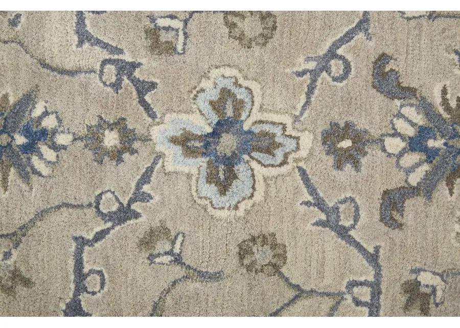 Rylan 8640F Taupe/Ivory/Blue 8' x 10' Rug