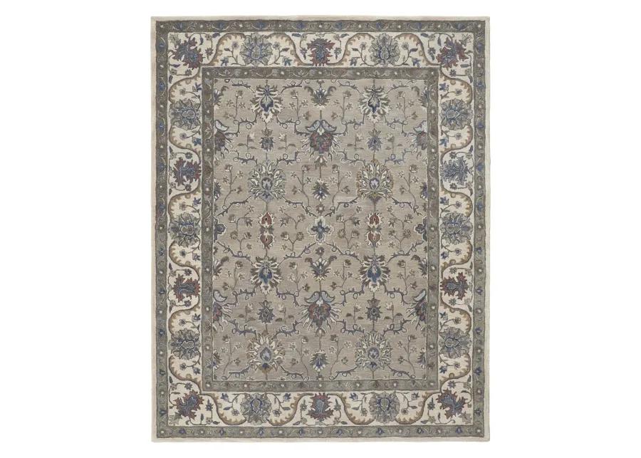 Rylan 8640F Taupe/Ivory/Blue 8' x 10' Rug