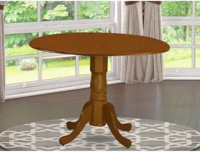 Dublin Round Table with two 9" Drop Leaves in Saddle Brown Finish