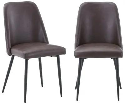 Jofran Maddox Mid-Century Modern Faux Leather Upholstered Dining Chair (Set of 2)