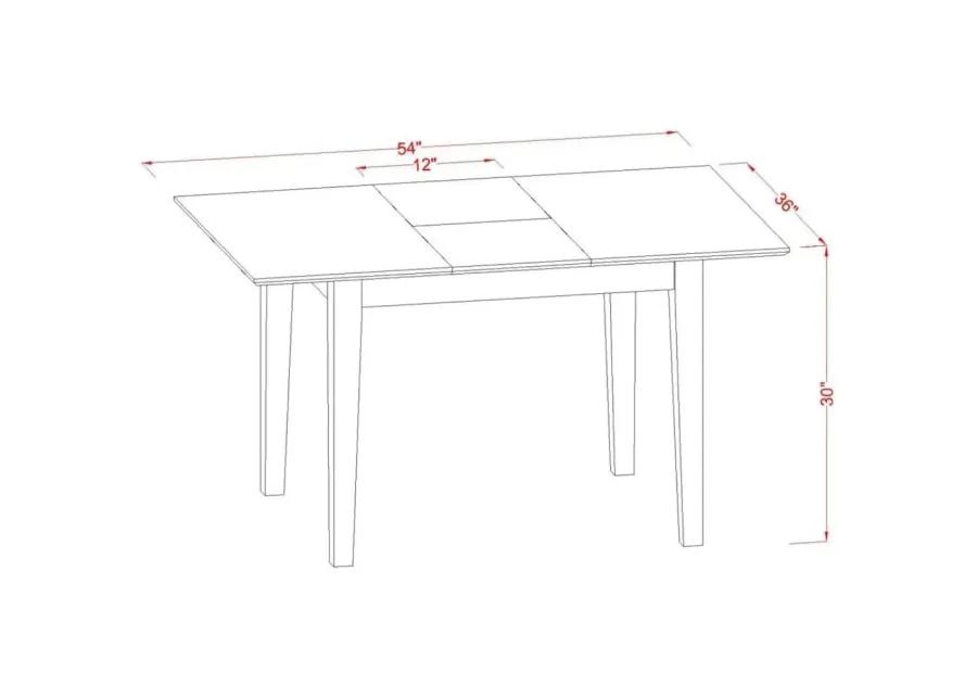 5 Piece Kitchen Table Set Contains a Rectangle Dining Table with Butterfly Leaf