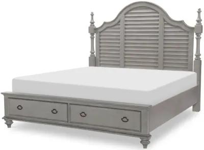 Kingston Louvered King Poster Bed w/Storage