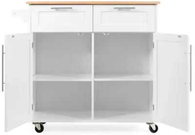 Heavy Duty Rolling Kitchen Cart with Tower Holder and Drawer