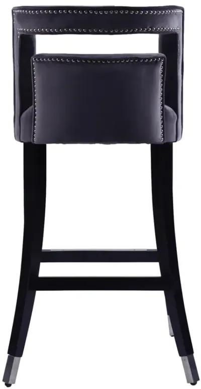 Suede Velvet Barstool With Nailheads Dining Room Chair 2 PCS Set - 30 Inch Seater Height