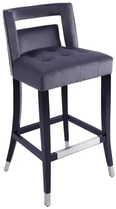 Suede Velvet Barstool With Nailheads Dining Room Chair 2 PCS Set - 30 Inch Seater Height