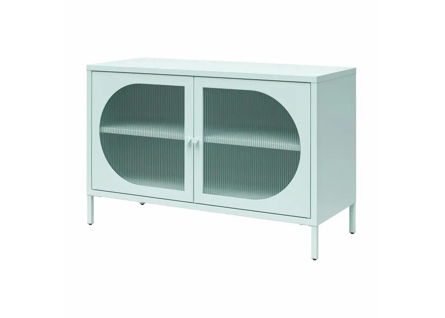 Mr. Kate Luna Wide 2 Door Accent Cabinet with Fluted Glass