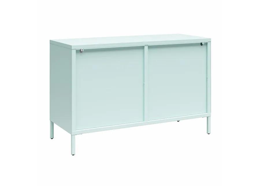 Mr. Kate Luna Wide 2 Door Accent Cabinet with Fluted Glass