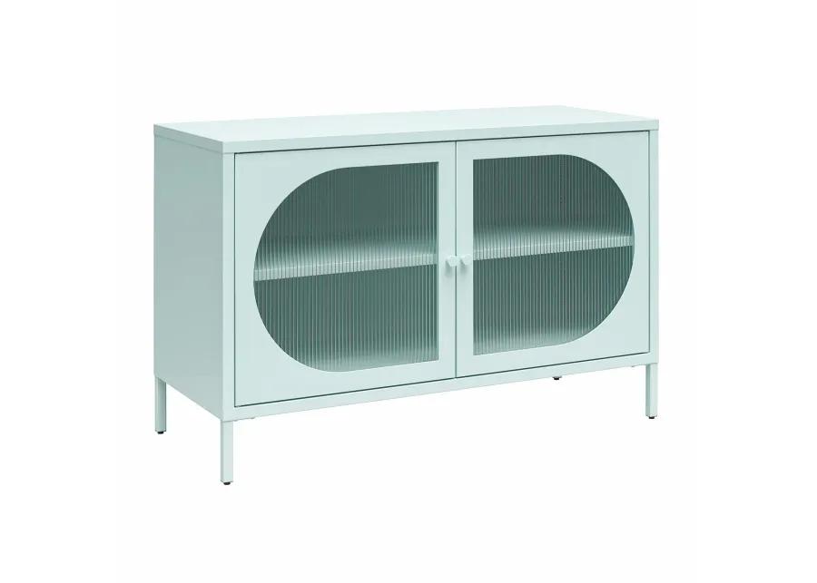 Mr. Kate Luna Wide 2 Door Accent Cabinet with Fluted Glass