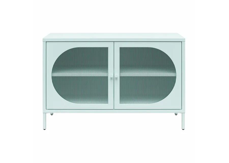 Mr. Kate Luna Wide 2 Door Accent Cabinet with Fluted Glass