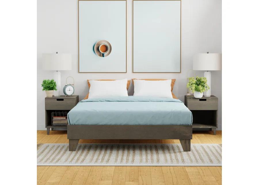 eLuxury Wooden Platform Bed Frame