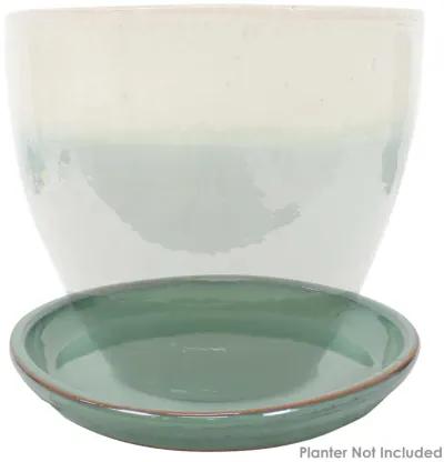 Sunnydaze Glazed Ceramic Flower Pot/Plant Saucer - Set of 2