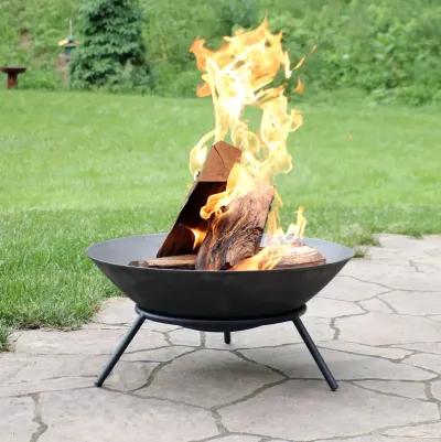 Sunnydaze 22 in Raised Cast Iron Fire Pit Bowl with Stand