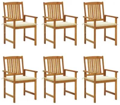 vidaXL Patio Chairs with Cushions 6 pcs Solid Acacia Wood