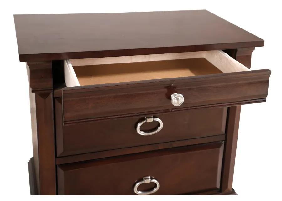 Triton 3-Drawer Cappuccino Nightstand (27 in. H x 17 in. W x 26 in. D)