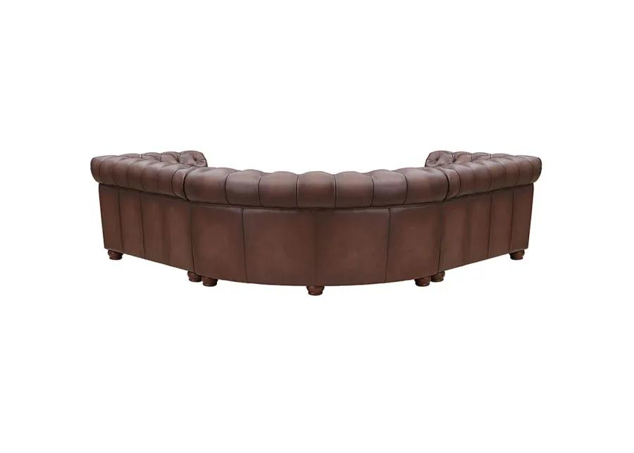 Aliso Top Grain Leather Symmetrical Chesterfield Sectional