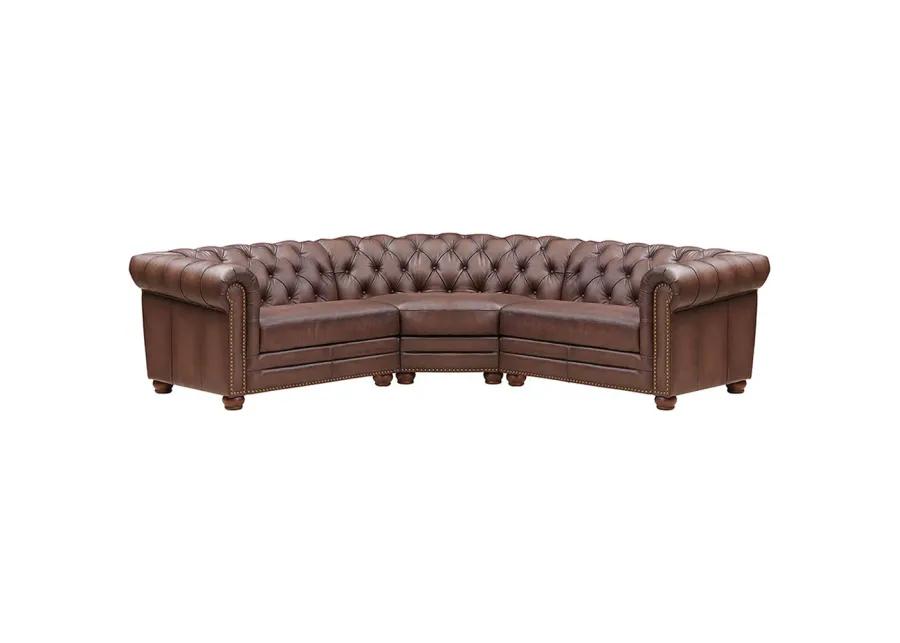 Aliso Top Grain Leather Symmetrical Chesterfield Sectional