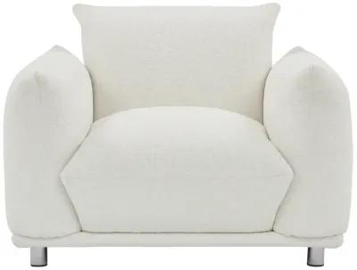 Sherpa Accent Chair Single Sofa 42"W Accent Chair For Bedroom Living Room Apartment, White