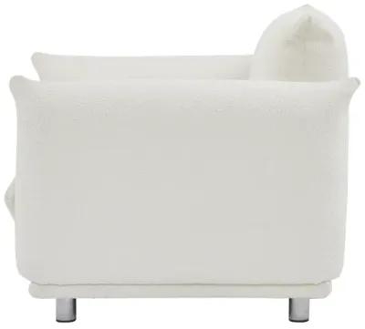 Sherpa Accent Chair Single Sofa 42"W Accent Chair For Bedroom Living Room Apartment, White