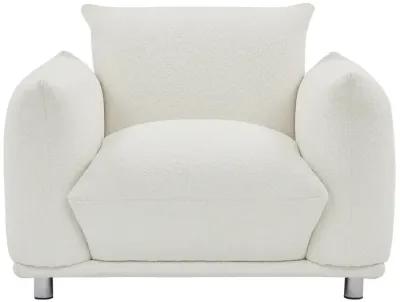 Sherpa Accent Chair Single Sofa 42"W Accent Chair For Bedroom Living Room Apartment, White