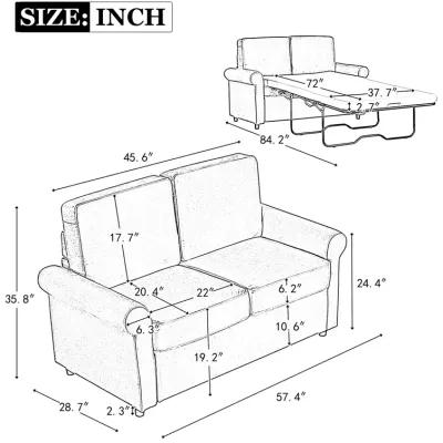 Merax Pull Out Sleeper Sofa Bed with Two USB Ports