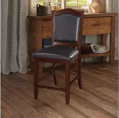 Wooden Armless High Chair, Espresso Brown & Black, Set of 2 - Benzara