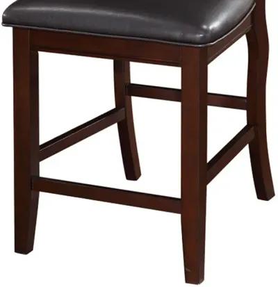 Wooden Armless High Chair, Espresso Brown & Black, Set of 2 - Benzara