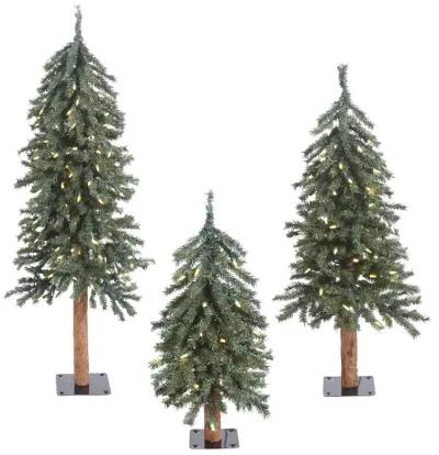 Vickerman  Natural Bark Dura-Lit Alpine Tree with Warm White LED Lights - 2 3 & 4 ft.