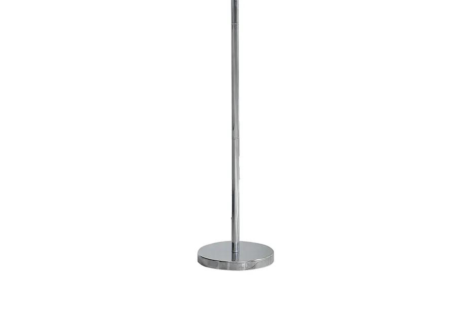 Finn 63 Inch Glamorous Floor Lamp, Rose Accent Shade, 100W, Pink, Silver-Benzara