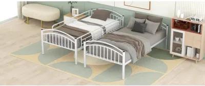 Twin Over Twin Metal Bunk Bed, Divided Into Two Beds