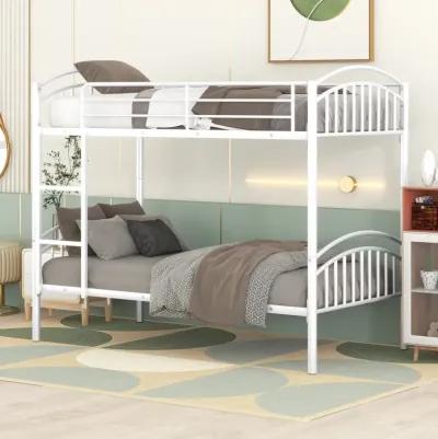 Twin Over Twin Metal Bunk Bed, Divided Into Two Beds