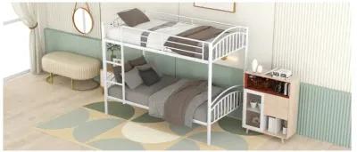 Twin Over Twin Metal Bunk Bed, Divided Into Two Beds