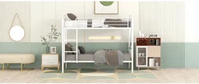 Twin Over Twin Metal Bunk Bed, Divided Into Two Beds