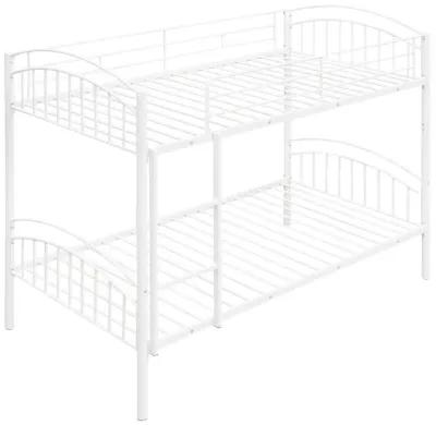 Twin Over Twin Metal Bunk Bed, Divided Into Two Beds