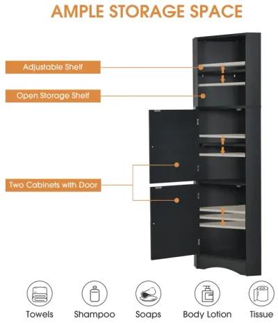 Merax Freestanding Bathroom Storage Cabinet with Doors