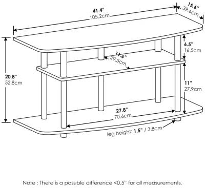 Furinno Furinno Frans Turn-N-Tube 3-Tier TV Stand for TV up to 46, Black Oak