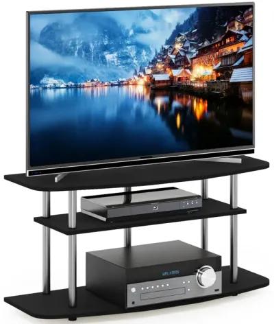 Furinno Furinno Frans Turn-N-Tube 3-Tier TV Stand for TV up to 46, Black Oak