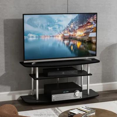 Furinno Furinno Frans Turn-N-Tube 3-Tier TV Stand for TV up to 46, Black Oak