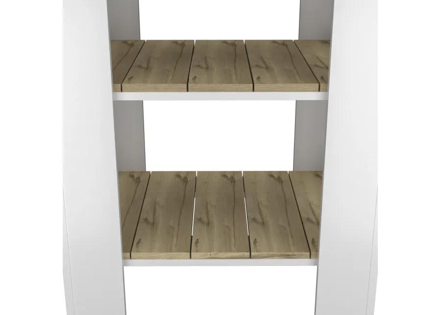 Rockaway 1-Drawer 2-Shelf Kitchen Island White and Light Oak