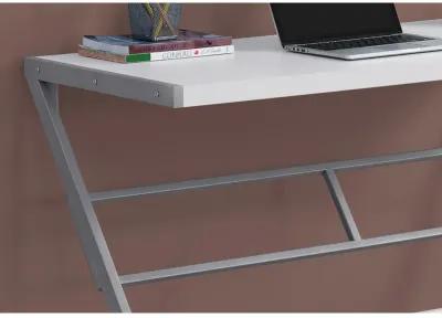 Monarch Specialties I 7372 Computer Desk, Home Office, Laptop, 48"L, Work, Metal, Laminate, White, Grey, Contemporary, Modern