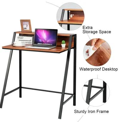 Costway 2 Tier Computer Desk PC Laptop Table Study Writing Home Office Workstation